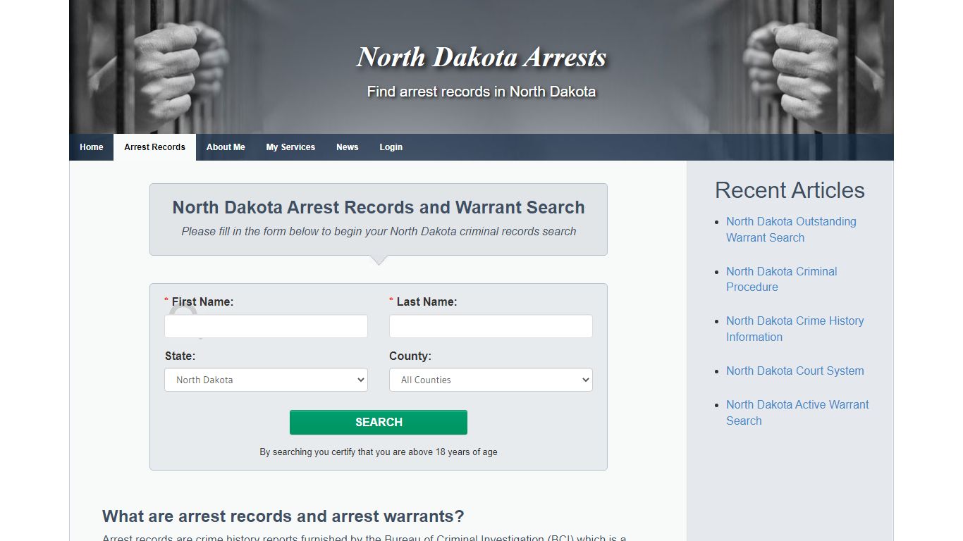 North Dakota Arrest Records and Warrant Search